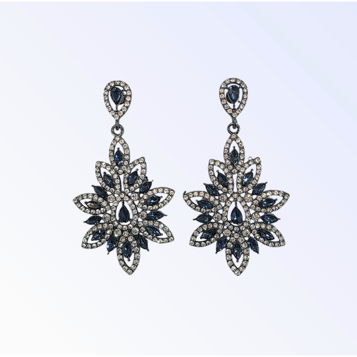 CRISTINA | DROP EARRING - Navy/Silver