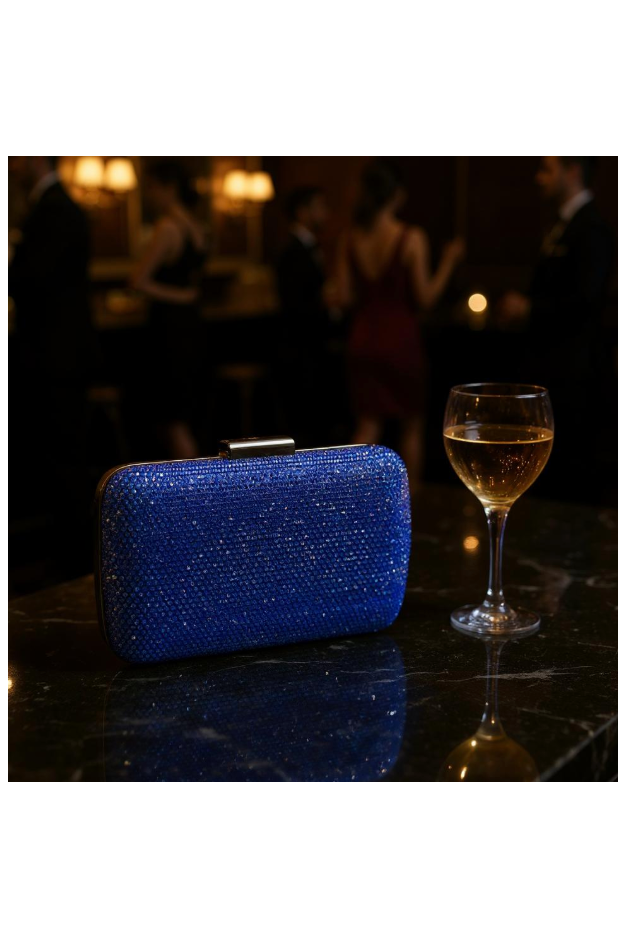 Royal Blue Crystal Clutch