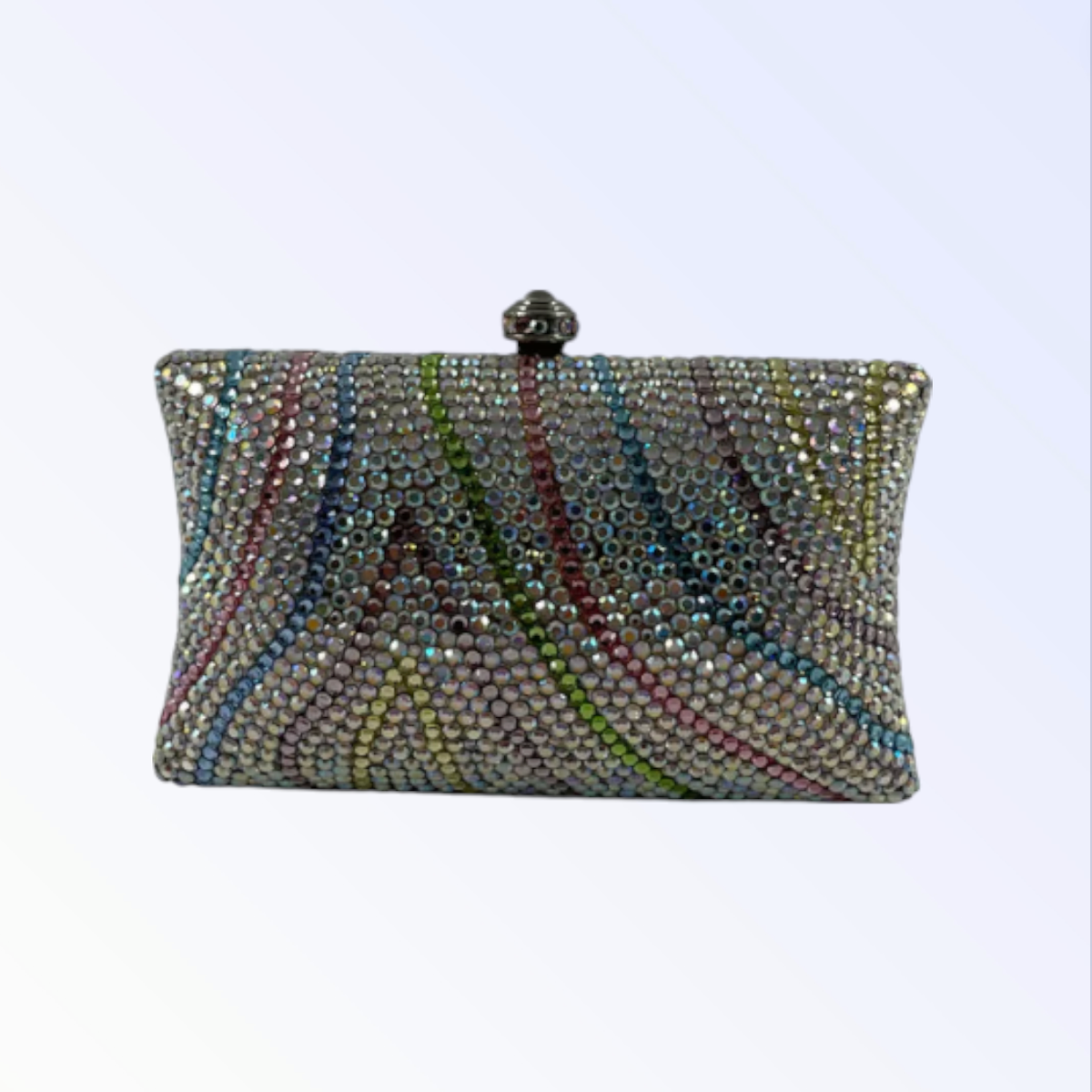 Multicolour/Silver Crystal Mini Clutch