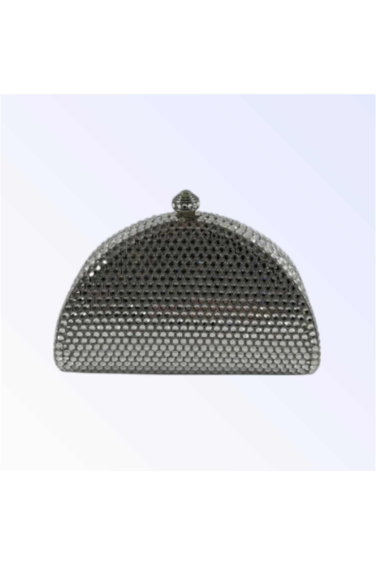 Half-Moon Silver/Grey Crystal Mini Clutch
