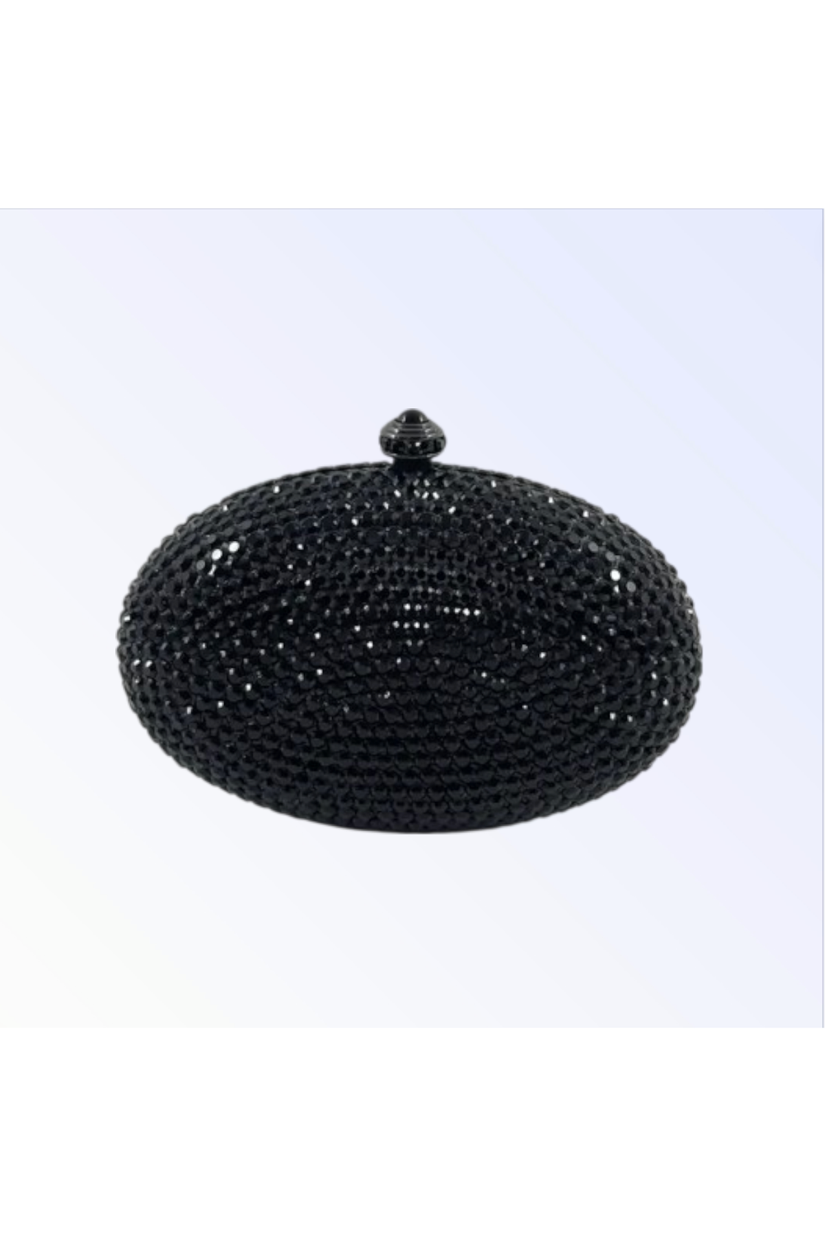 Black Oval Crystal Mini Clutch