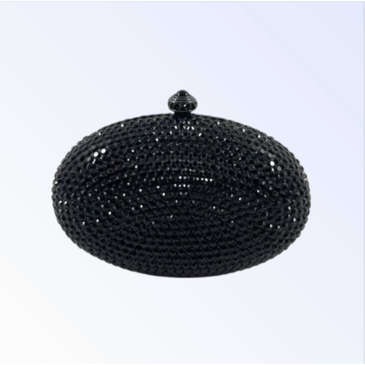 Black Oval Crystal Mini Clutch