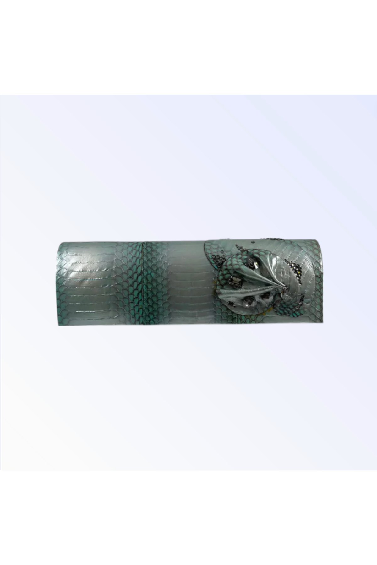 Ombre Blue Snake Skin Clutch