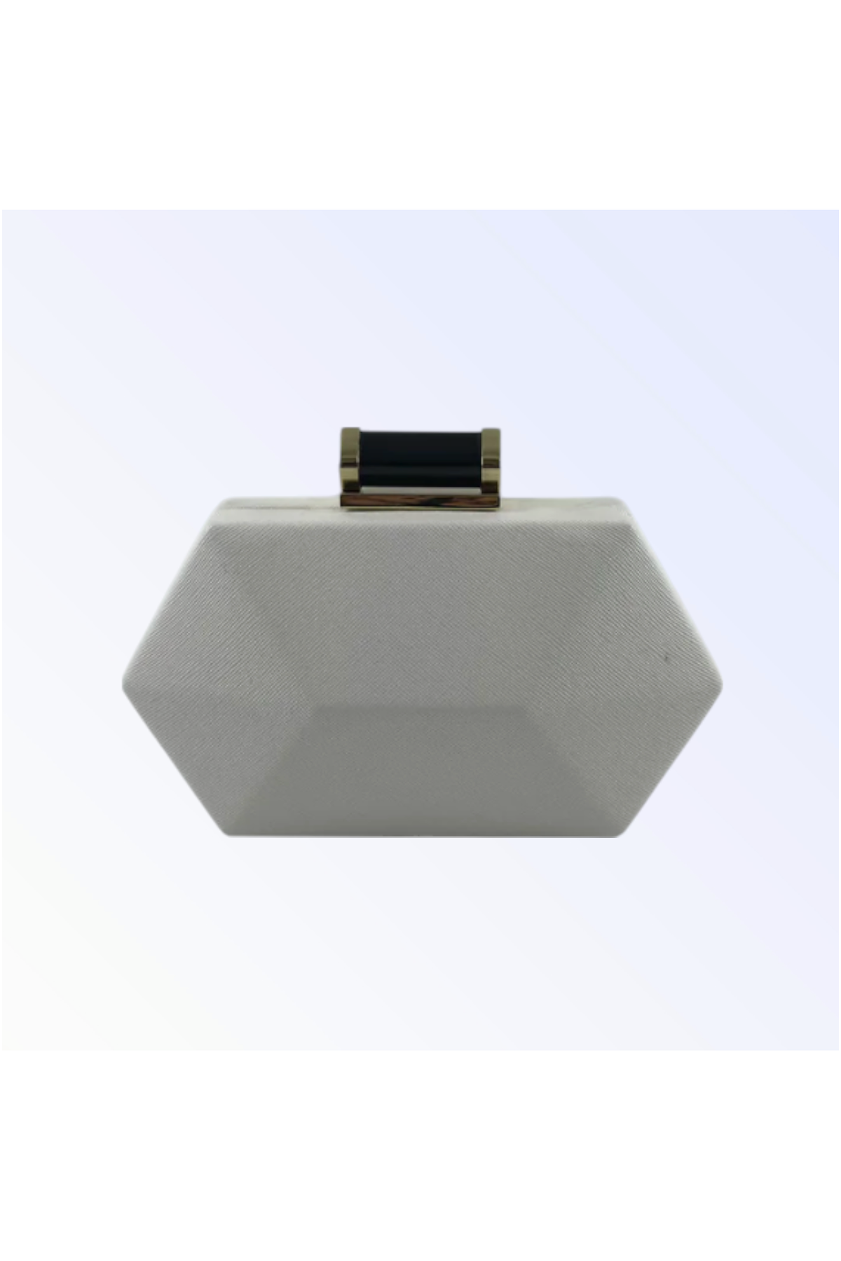 White Leather Hexagon Clutch