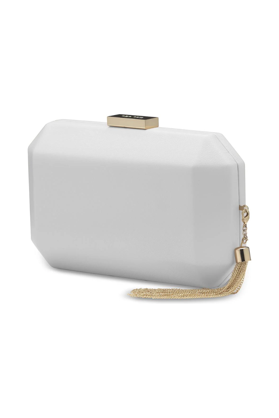 OLGA BERG | LIA FACETTED CLUTCH - White
