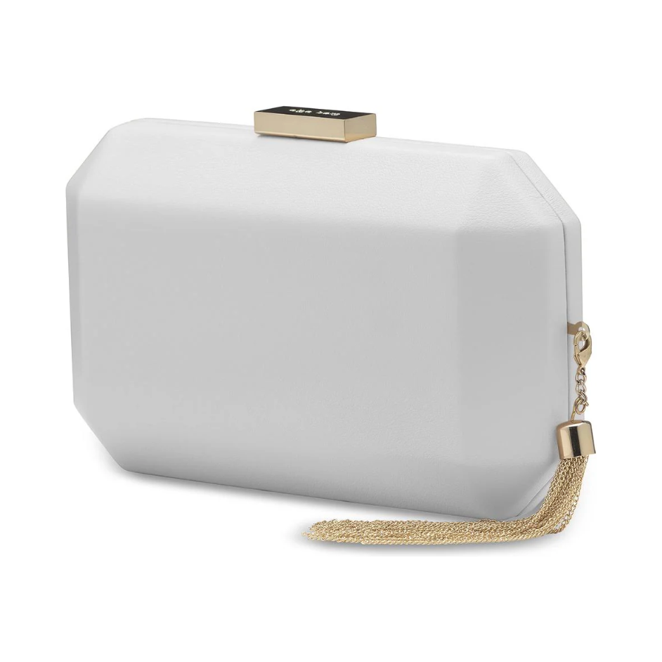 OLGA BERG | LIA FACETTED CLUTCH - WHITE