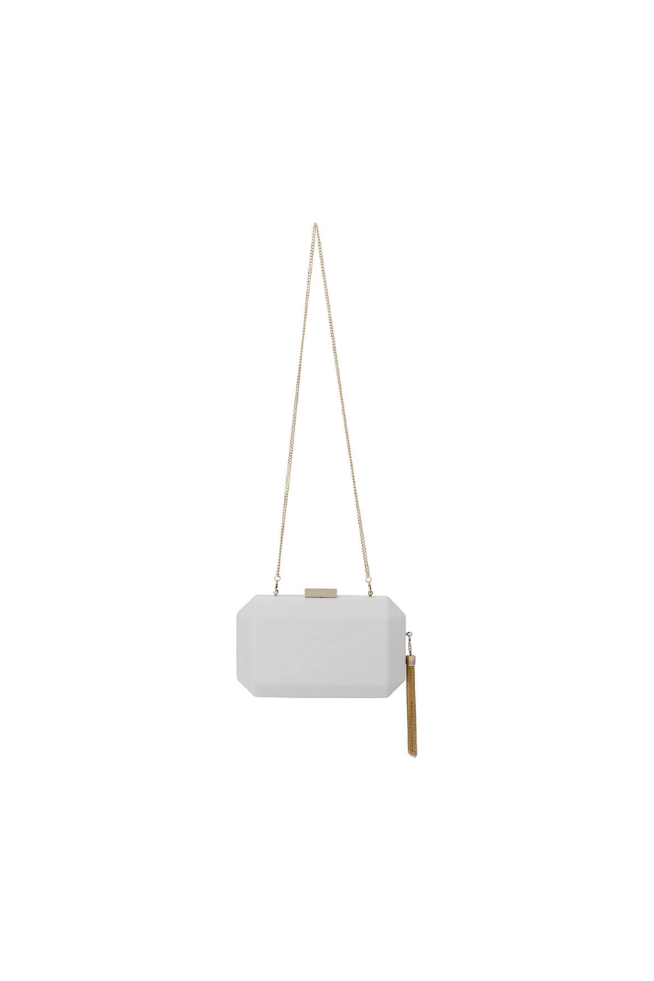 OLGA BERG | LIA FACETTED CLUTCH - White