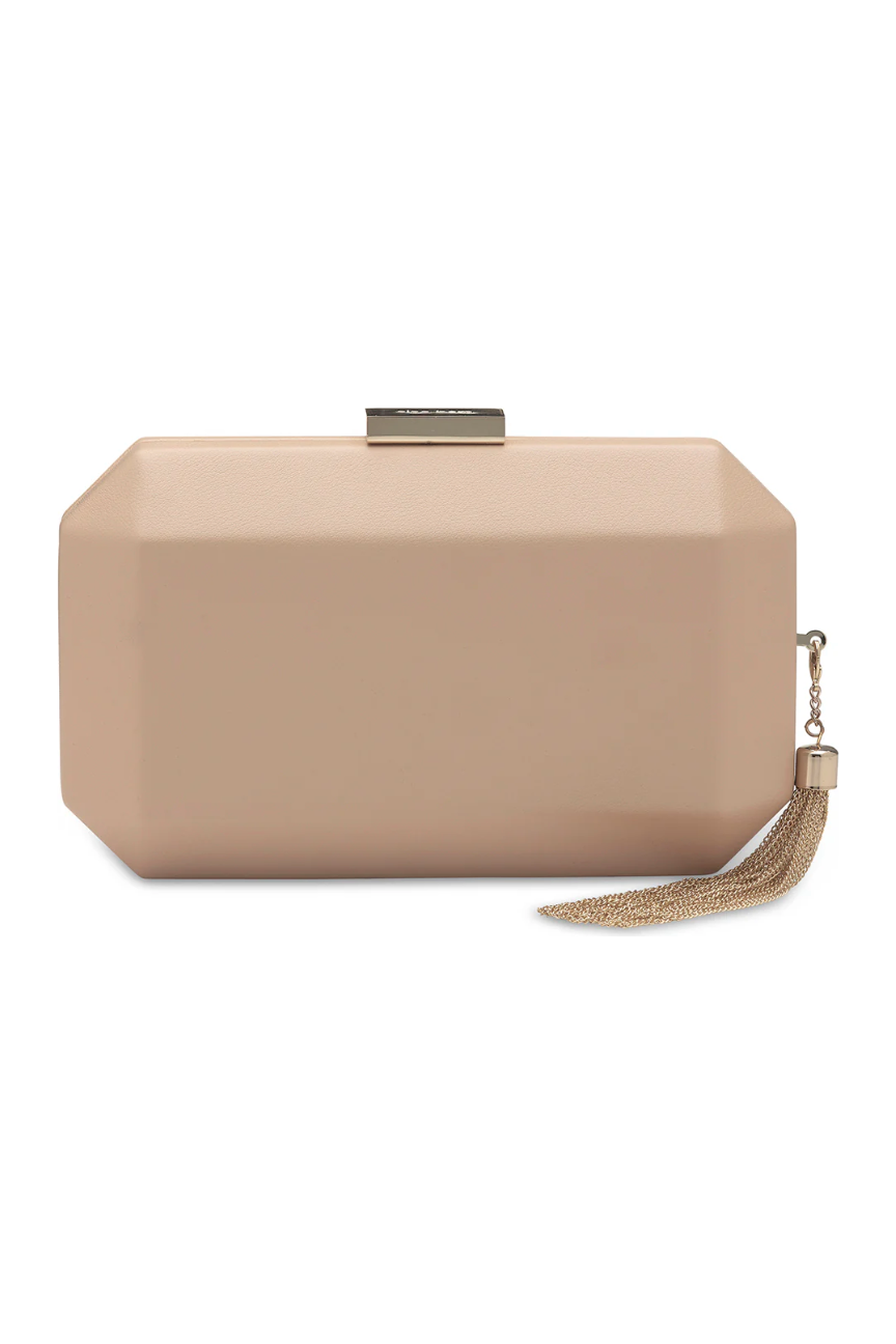 OLGA BERG | LIA FACETTED CLUTCH - Natural