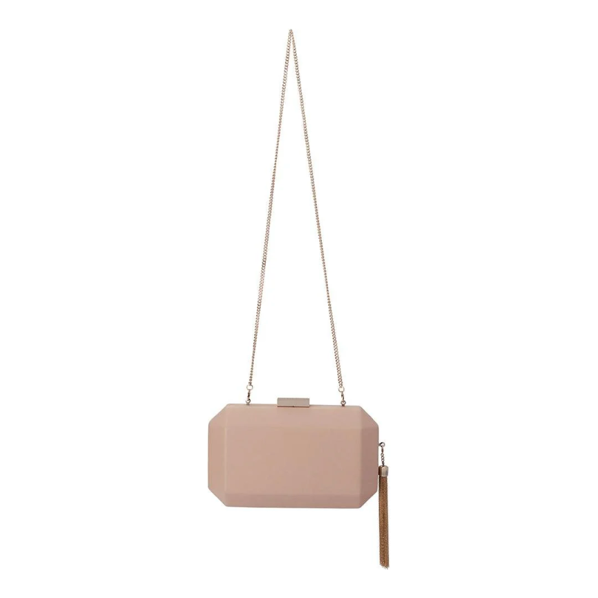 OLGA BERG | LIA FACETTED CLUTCH NATURAL