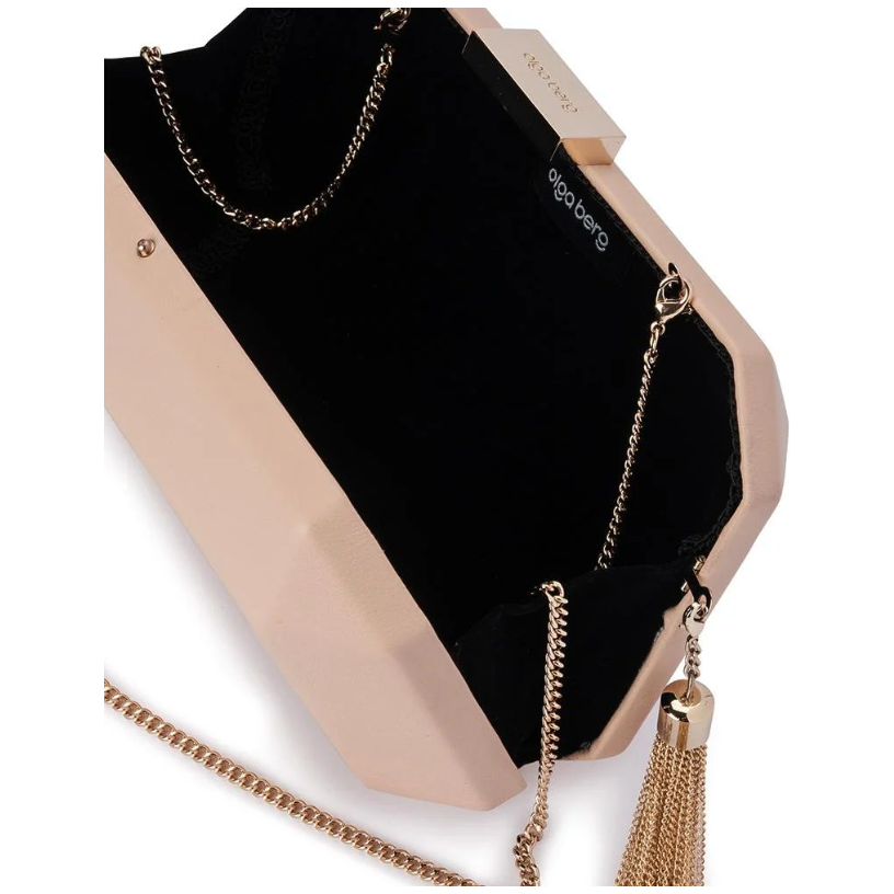 OLGA BERG | LIA FACETTED CLUTCH NATURAL