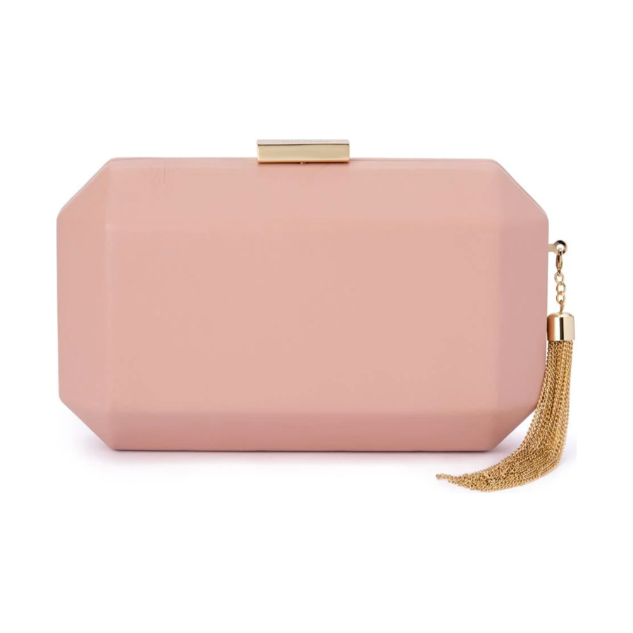 OLGA BERG | LIA FACETTED CLUTCH BLUSH