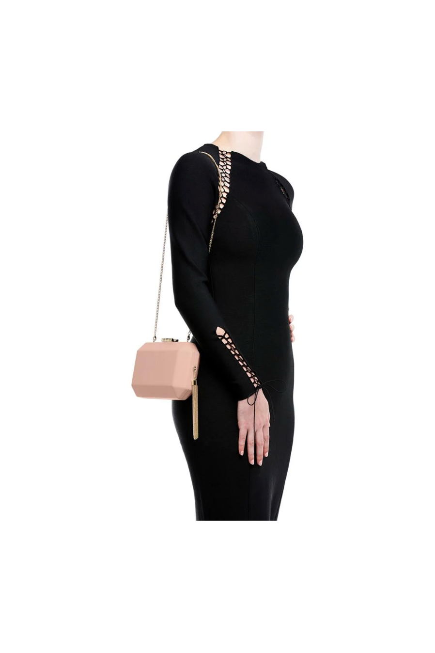 OLGA BERG | LIA FACETTED CLUTCH - Blush