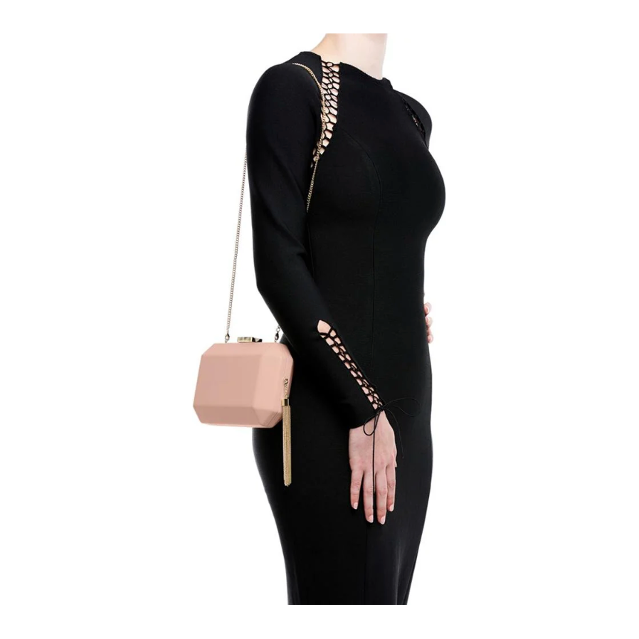 OLGA BERG | LIA FACETTED CLUTCH BLUSH