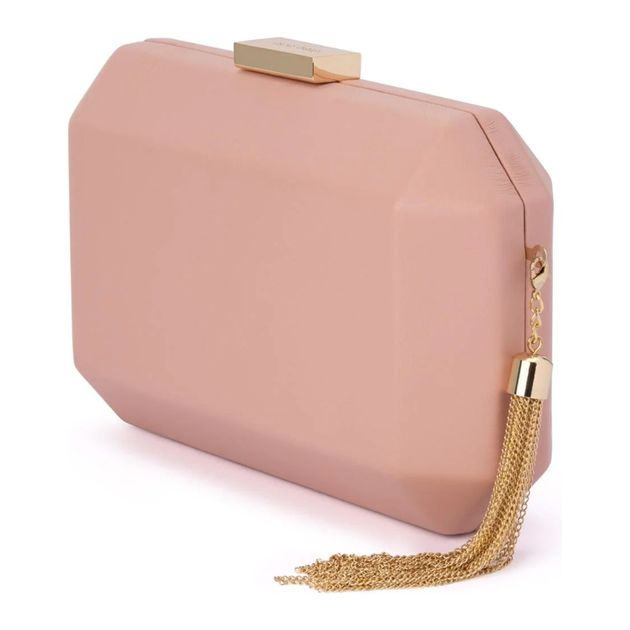OLGA BERG | LIA FACETTED CLUTCH BLUSH