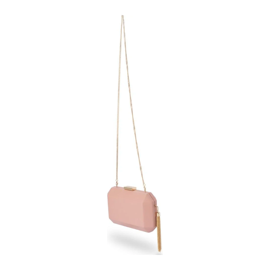 OLGA BERG | LIA FACETTED CLUTCH BLUSH