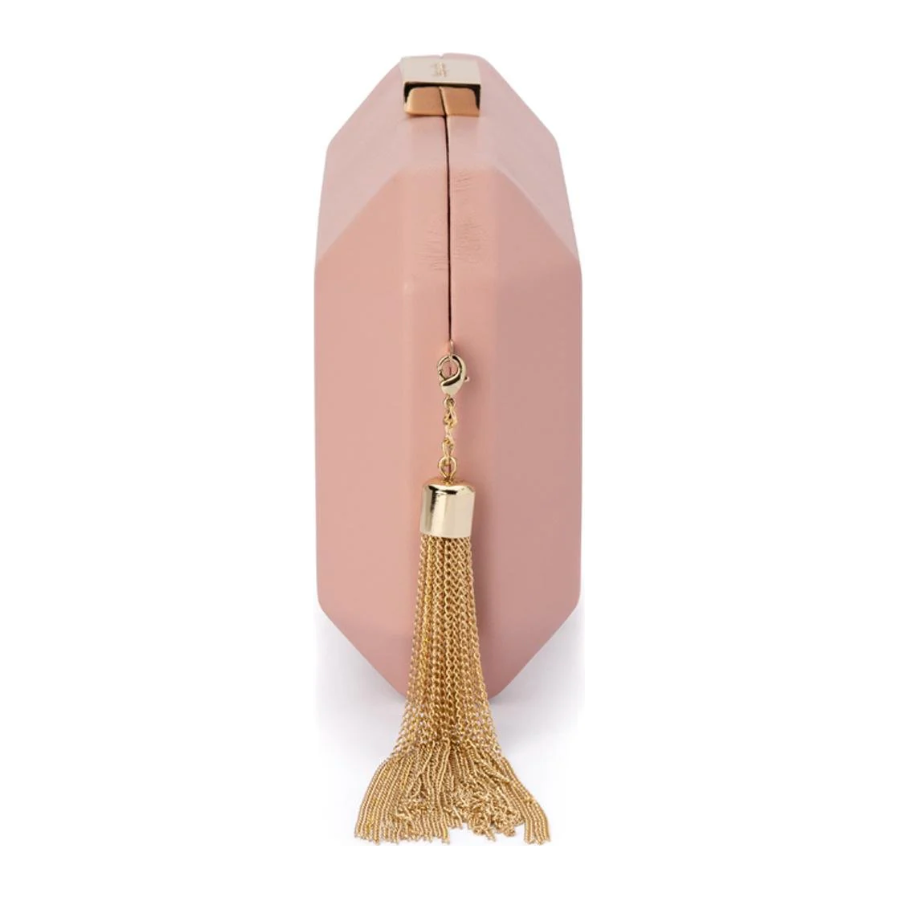OLGA BERG | LIA FACETTED CLUTCH BLUSH