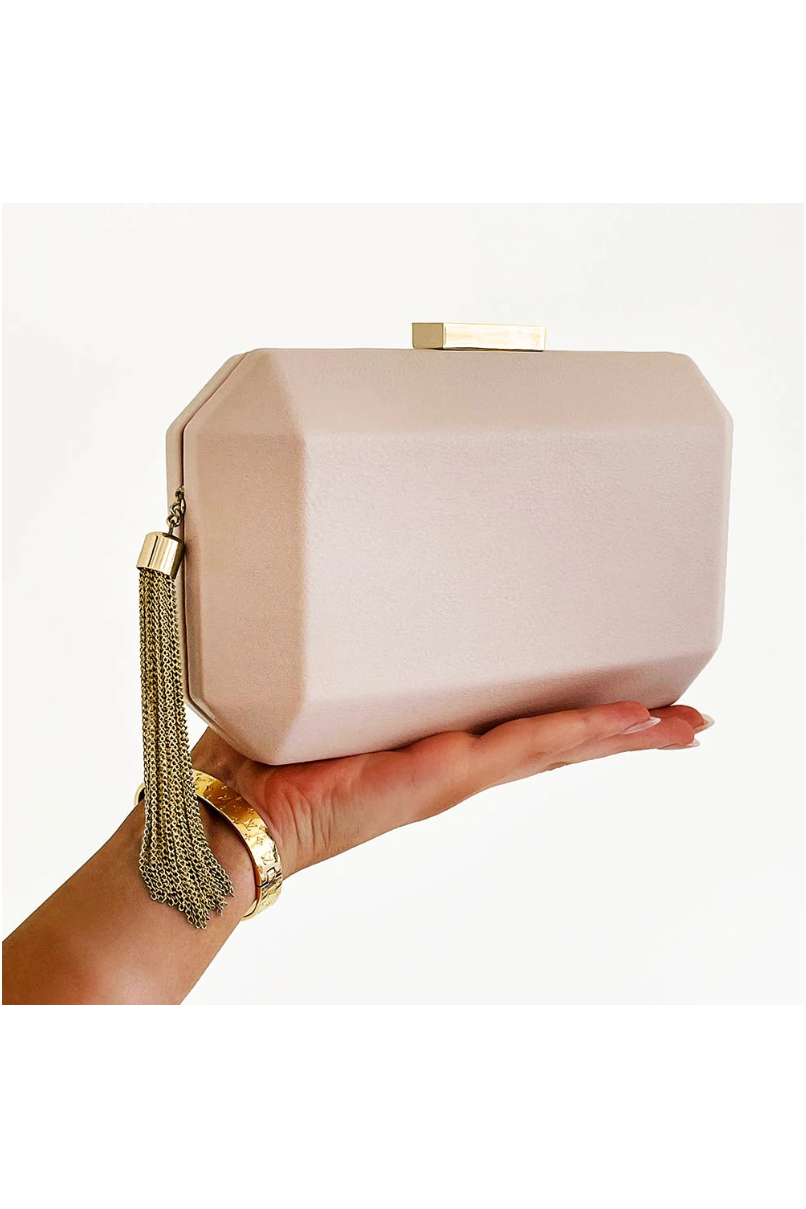 OLGA BERG | LIA FACETTED CLUTCH - Blush