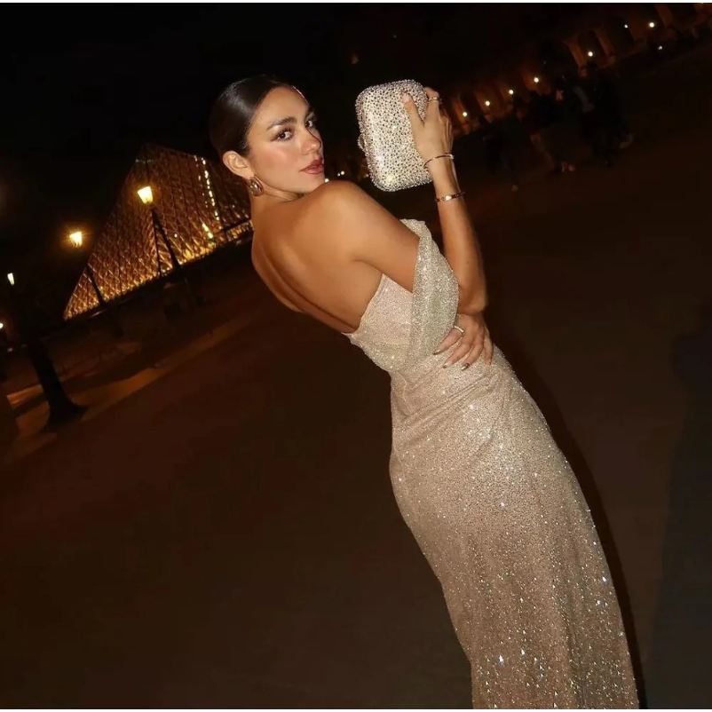 OLGA BERG | CASEY HOT FIX CLUTCH - CHAMPAGNE