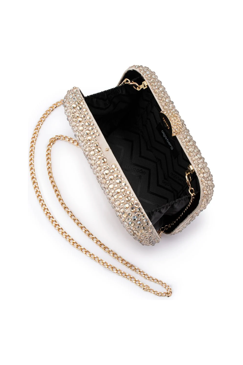 OLGA BERG | CASEY HOT FIX CLUTCH - Champagne