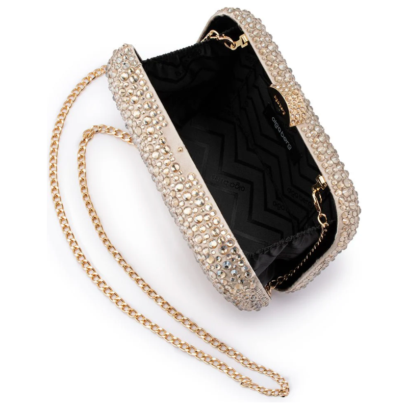 OLGA BERG | CASEY HOT FIX CLUTCH - CHAMPAGNE