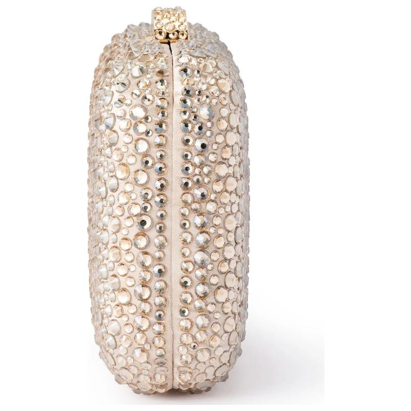 OLGA BERG | CASEY HOT FIX CLUTCH - CHAMPAGNE