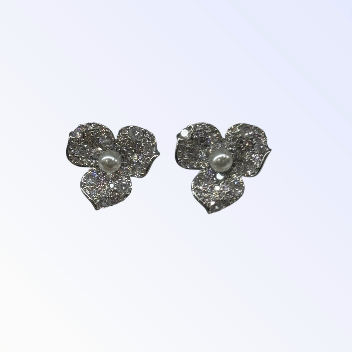 LILA | SILVER FLOWER PEAR EARRING