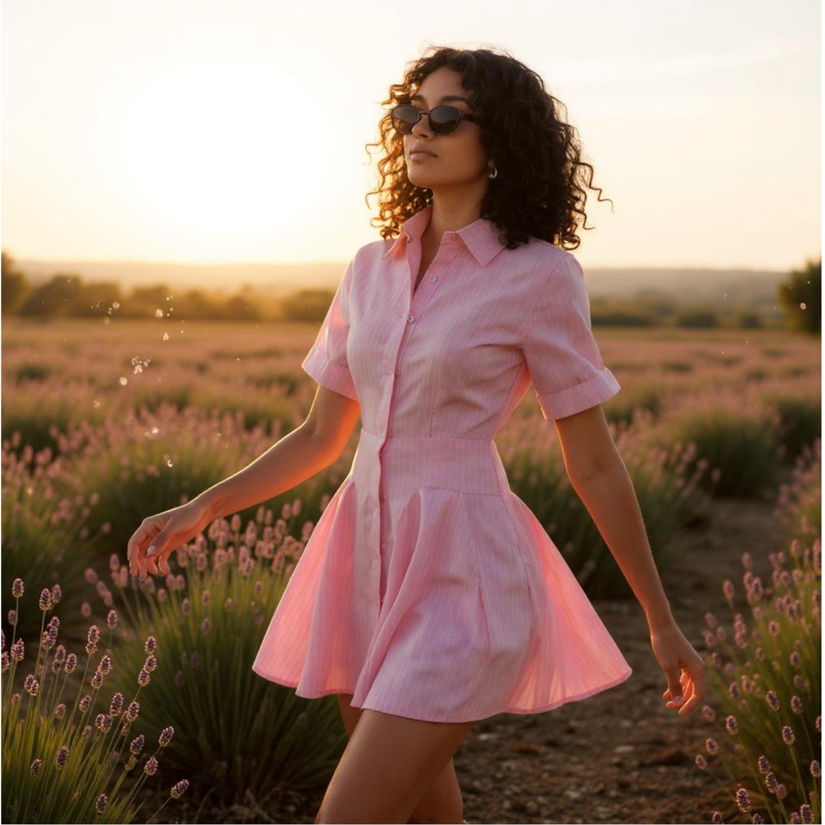 CURAAE | Rosalie Pink Mini Dress