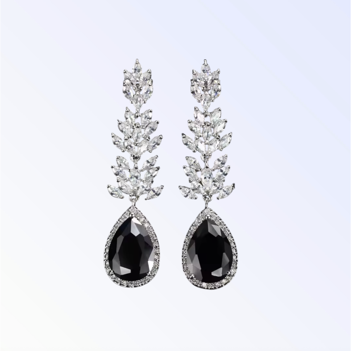 CHLOE | CUBIC DROP EARRING - Black