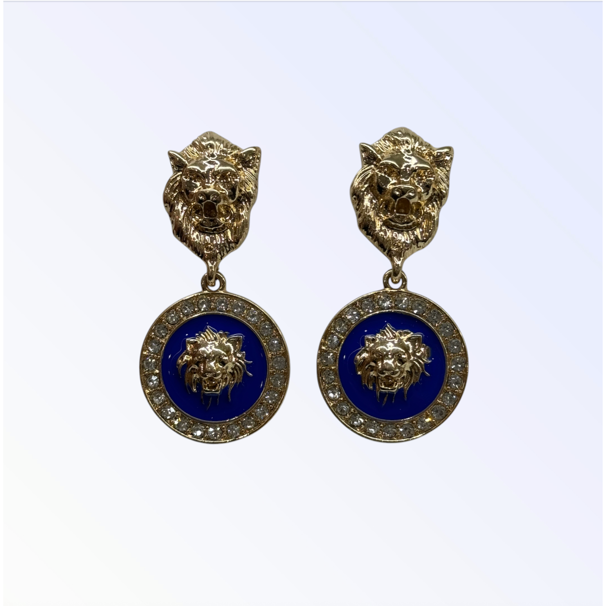 MIA | LION MOTIF EARRING - Blue