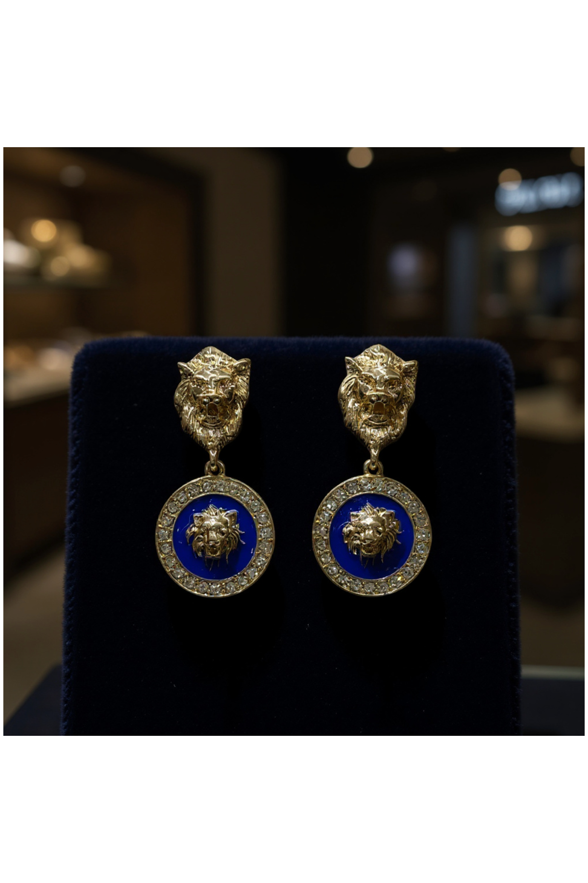 MIA | LION MOTIF EARRING - Blue