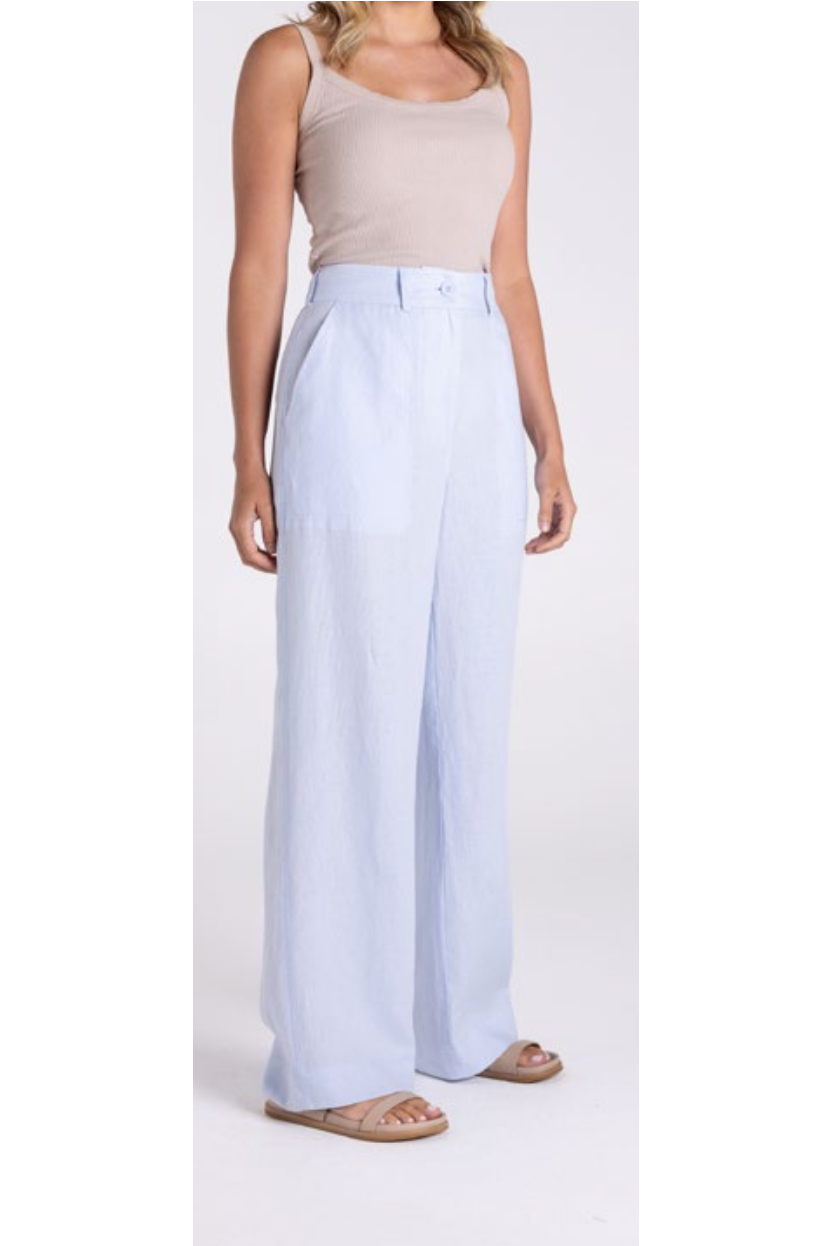 TWO T's | LINEN PANT - Ice Blue