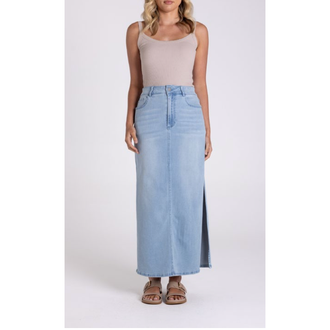 TWO T's | DENIM MIDI SKIRT