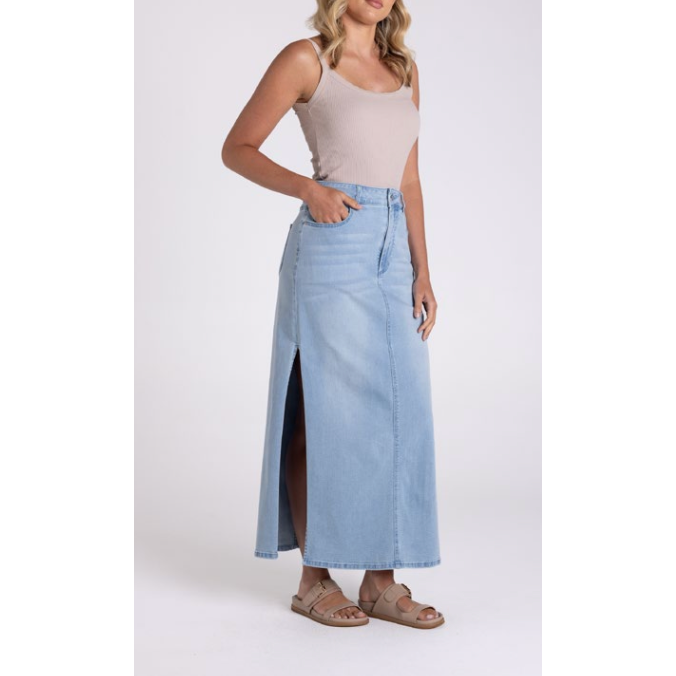 TWO T's | DENIM MIDI SKIRT