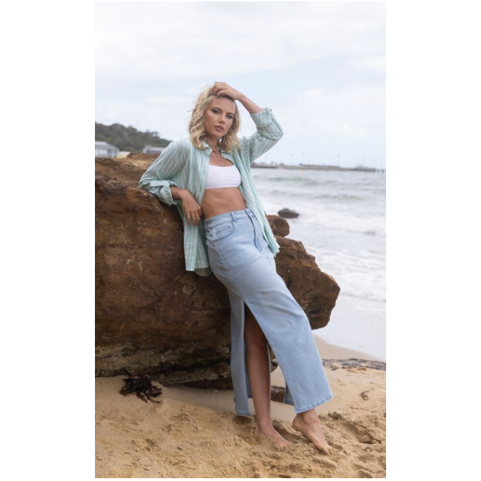 TWO T's | DENIM MIDI SKIRT