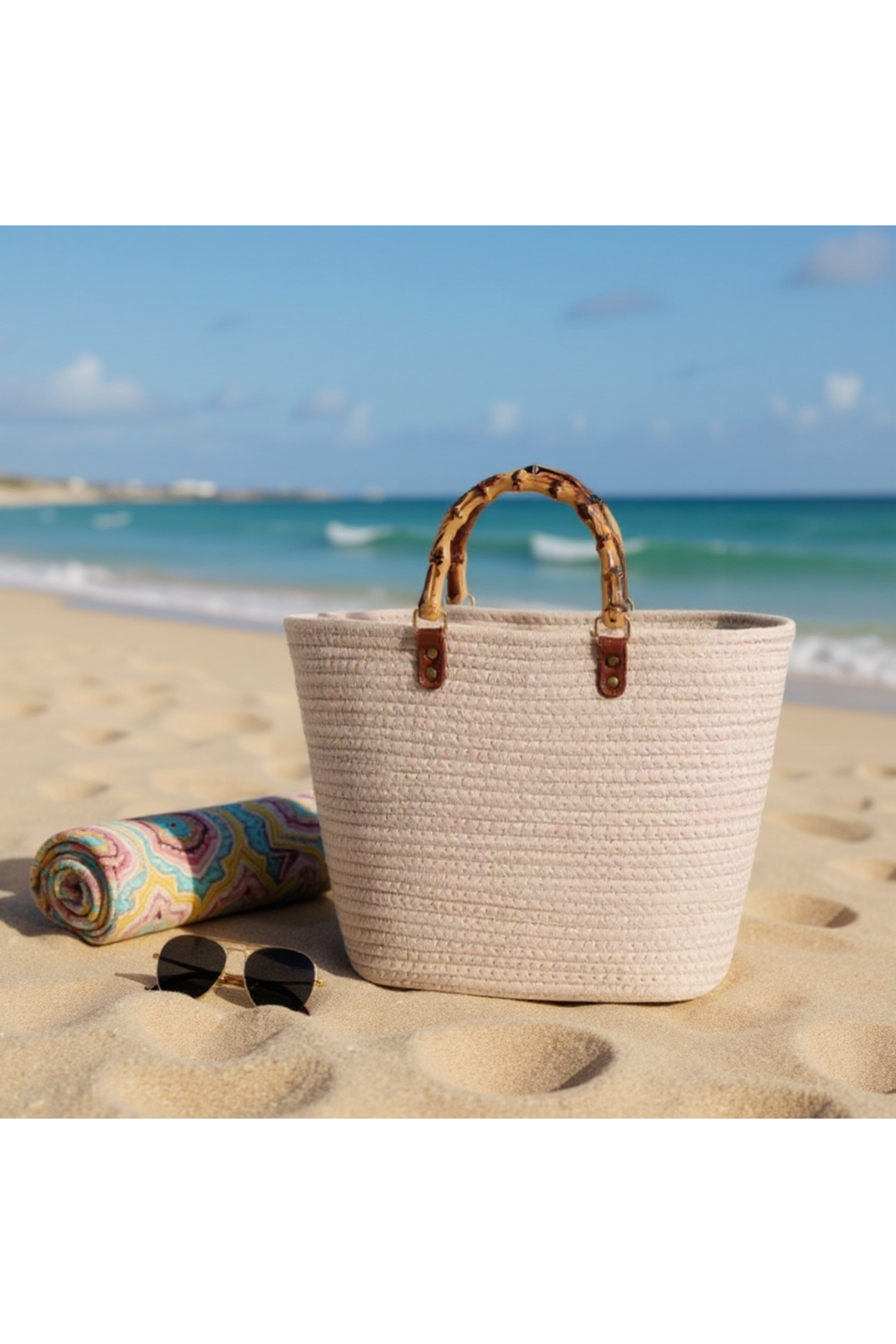 WOVEN TOTE BAG - Cream