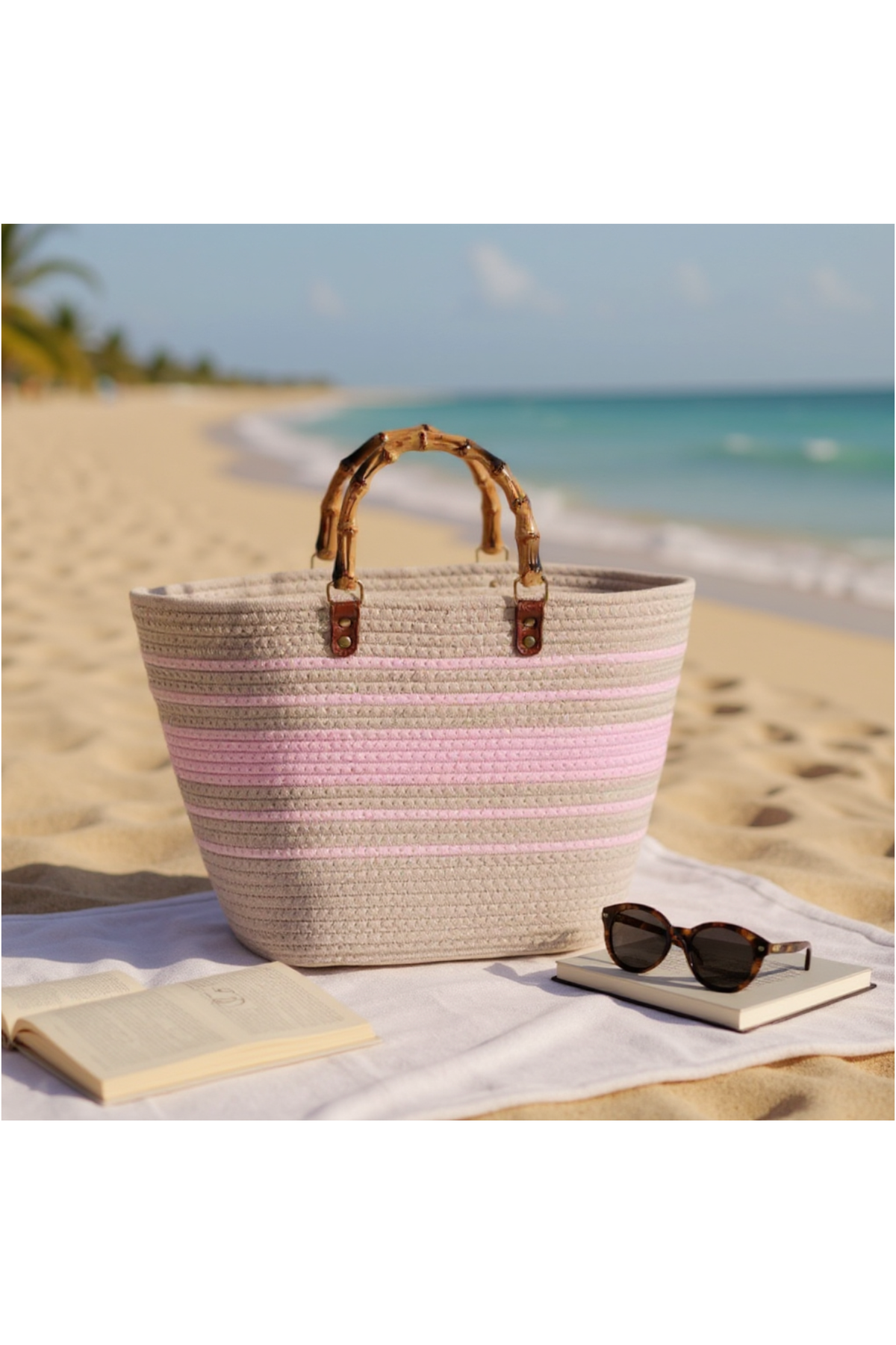 WOVEN TOTE BAG - Pink