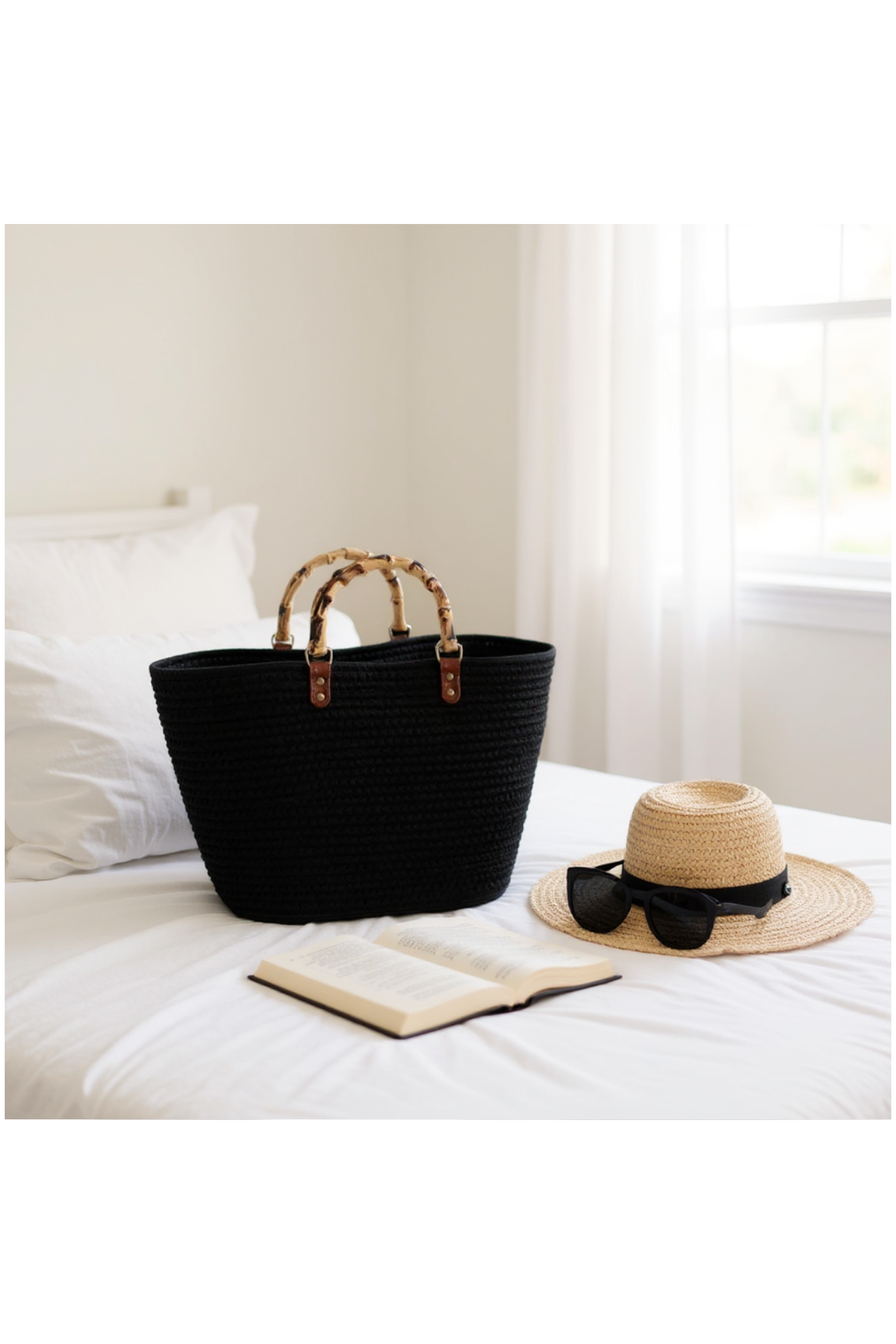 WOVEN TOTE BAG - Black