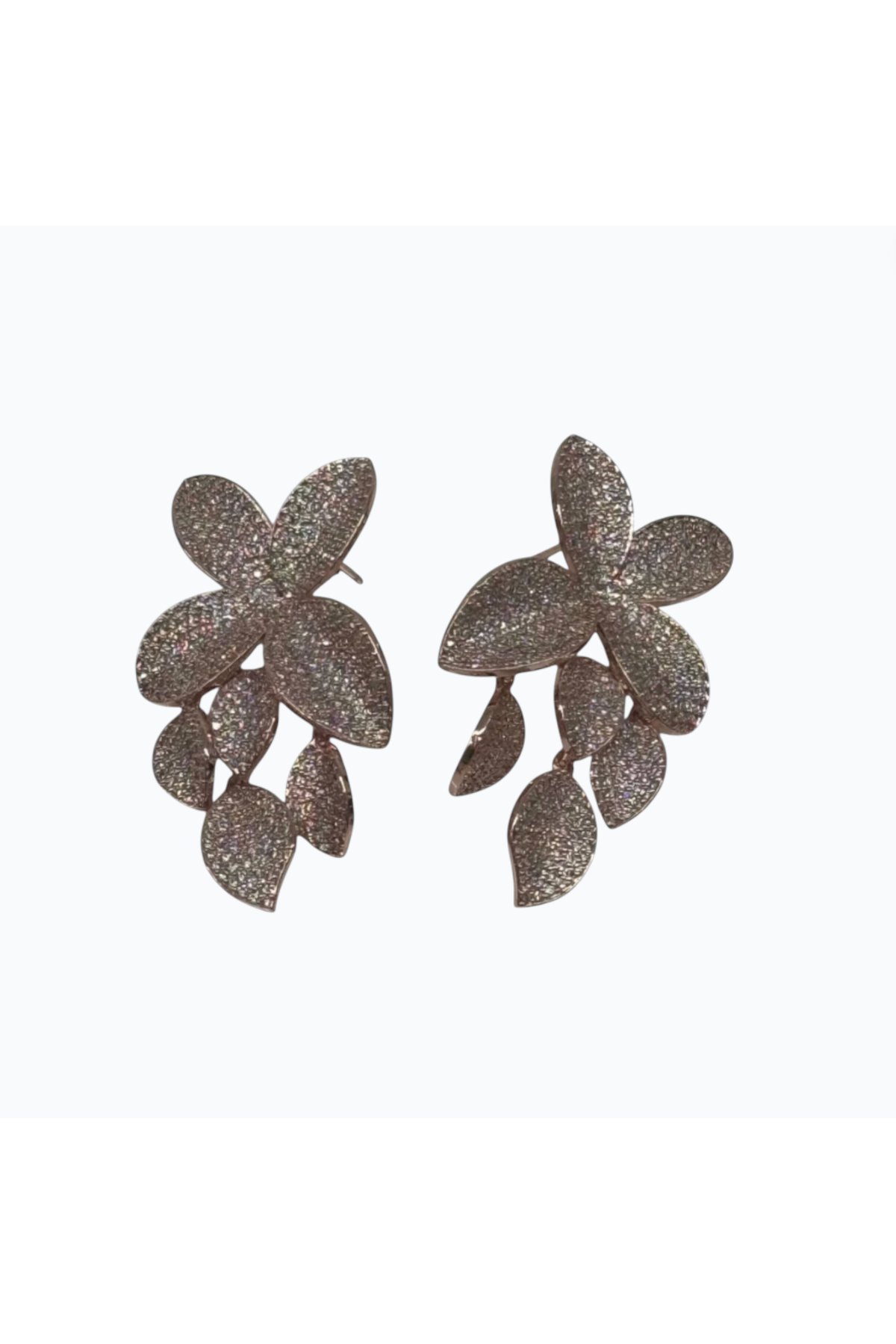 LUCINDA | CUBIC ZIRCONIA FLOWER DROP EARRING - Rose Gold