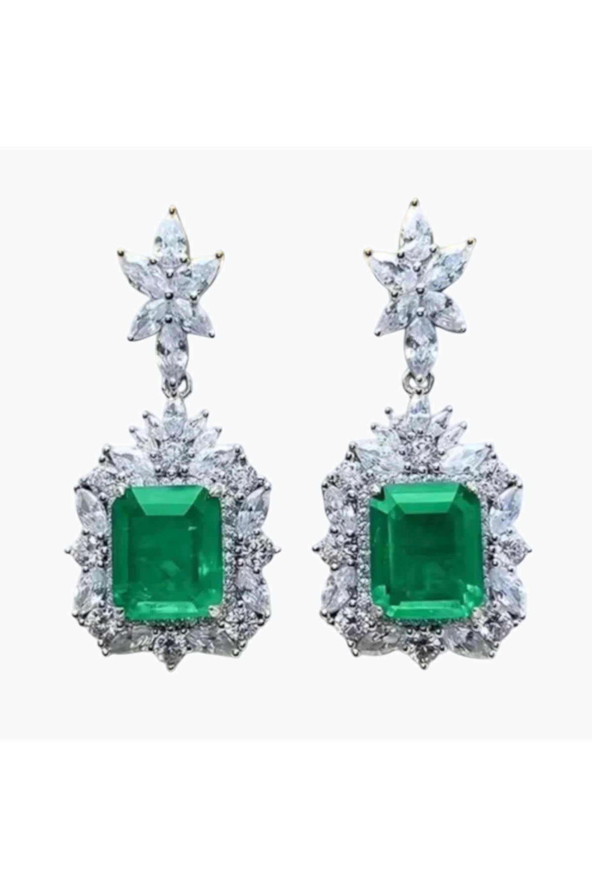 ARIEL | CUBIC ZIRCONIA EARRING - Emerald