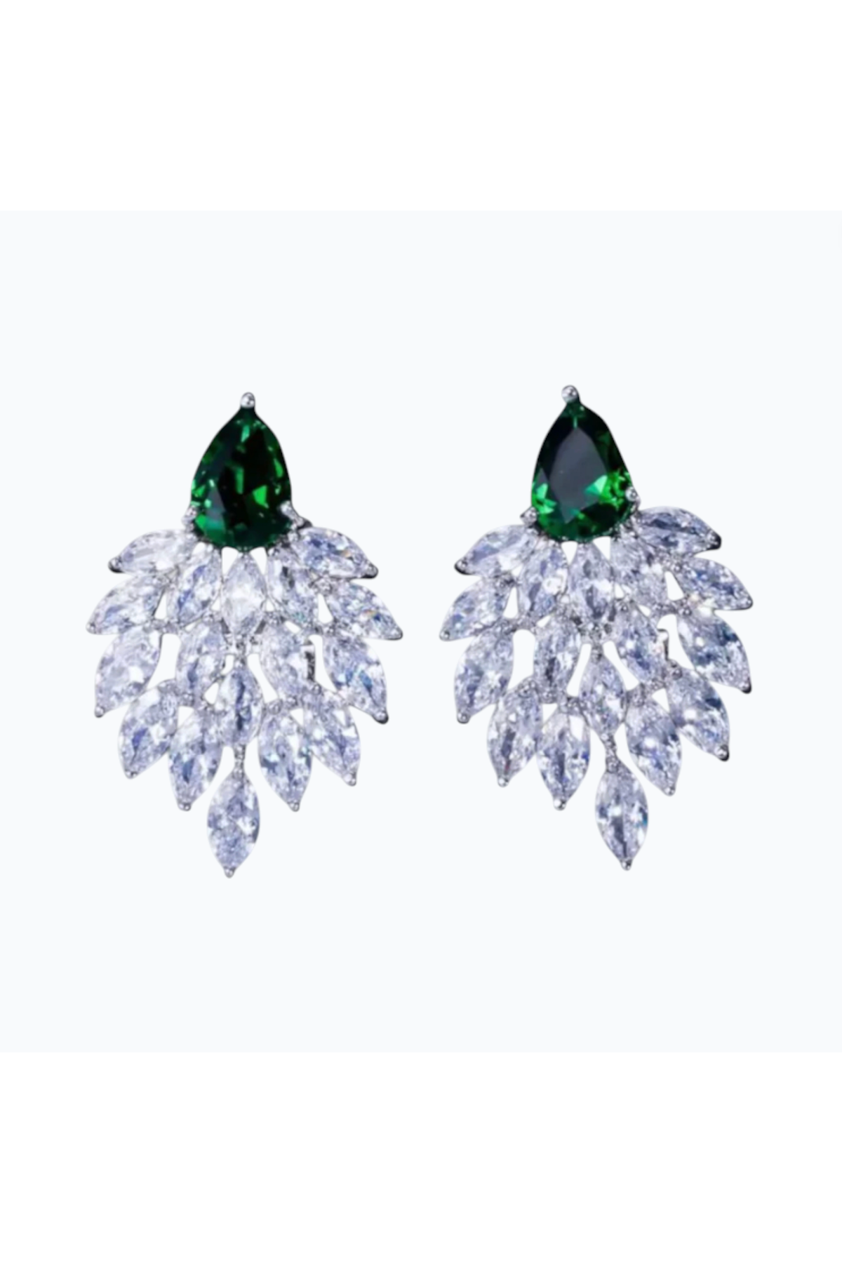 DAPHNE | CUBIC ZIRCONIA DROP STUD EARRING - Emerald