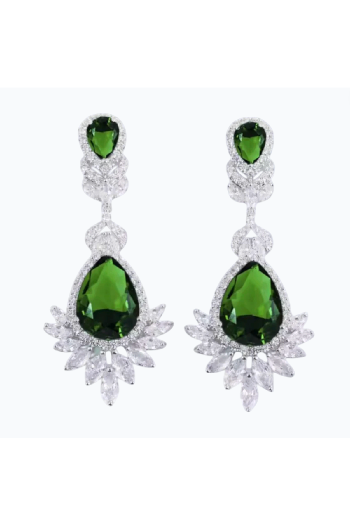 ELOISE | CUBIC ZIRCONIA DROP EARRING - Emerald Green