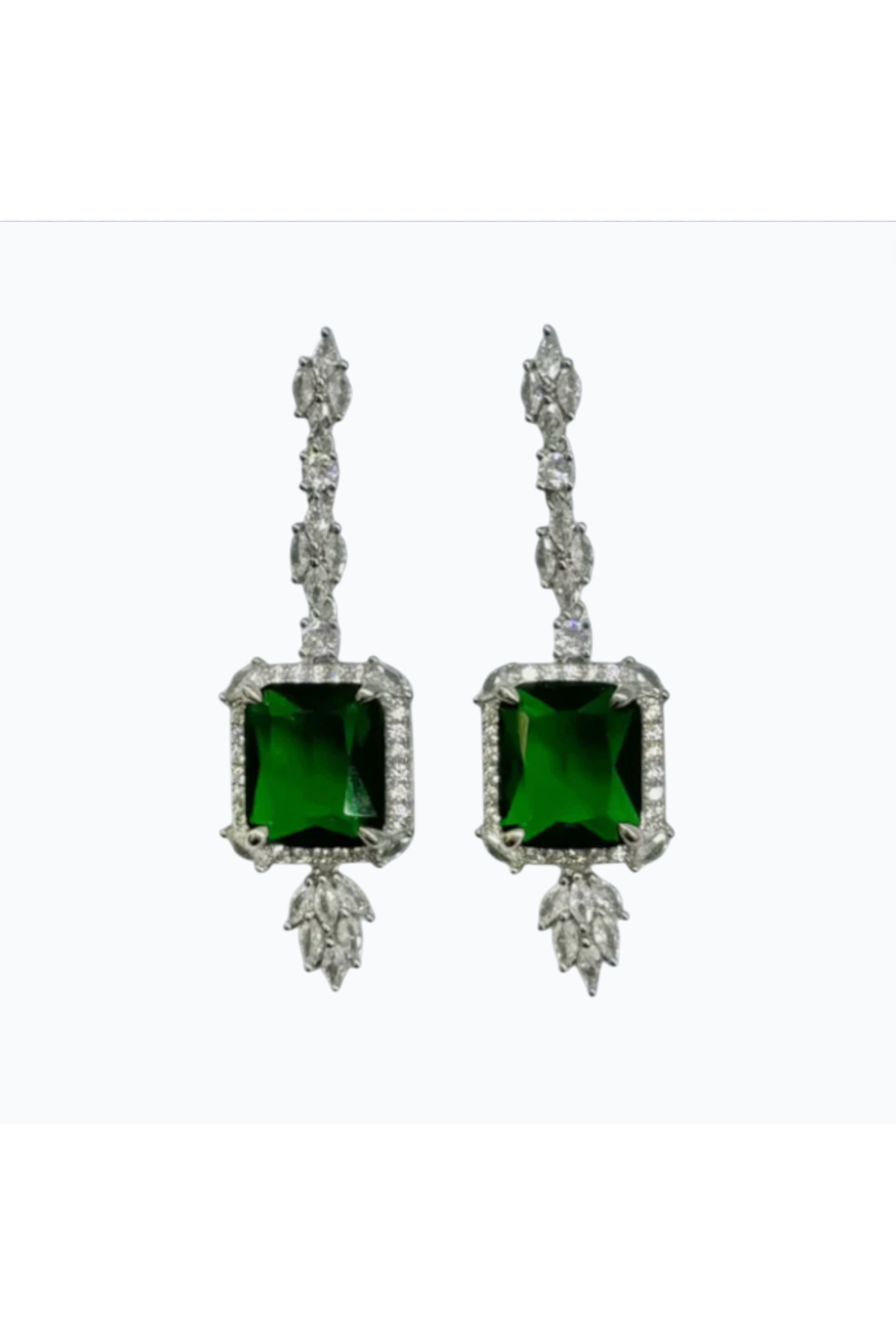 KAISA | CUBIC ZIRCONIA DROP EARRING - Emerald