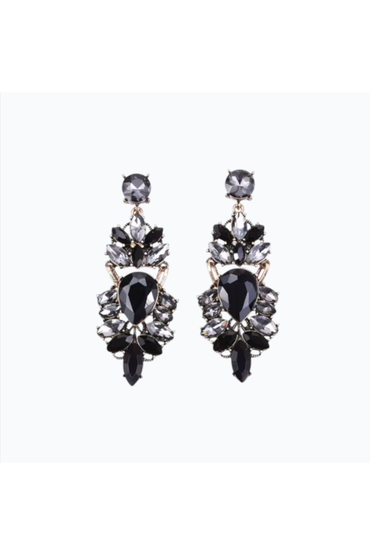 KAY | BLACK/GUNMETAL CRYSTAL DROP