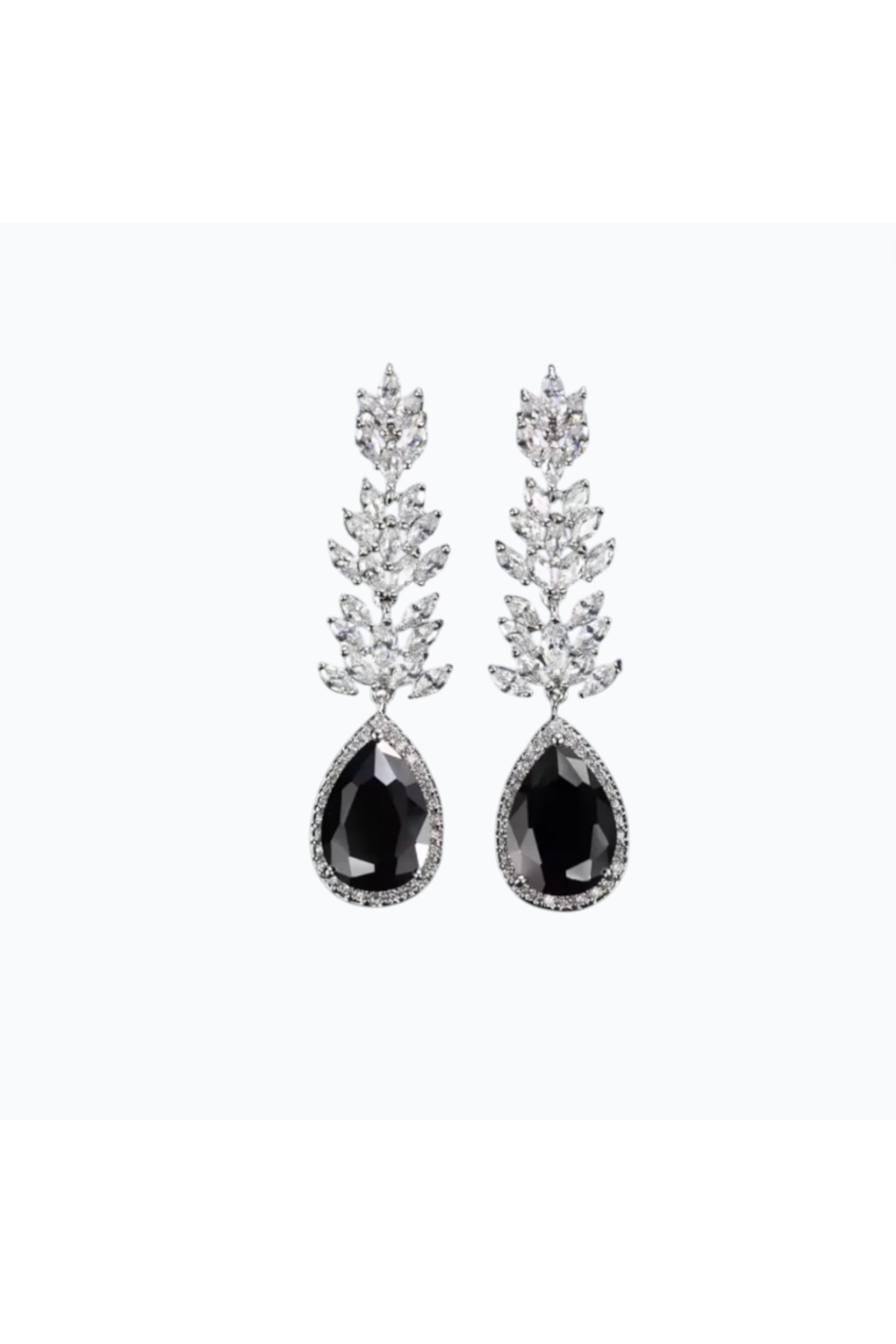 CHLOE | CUBIC DROP EARRING - Black