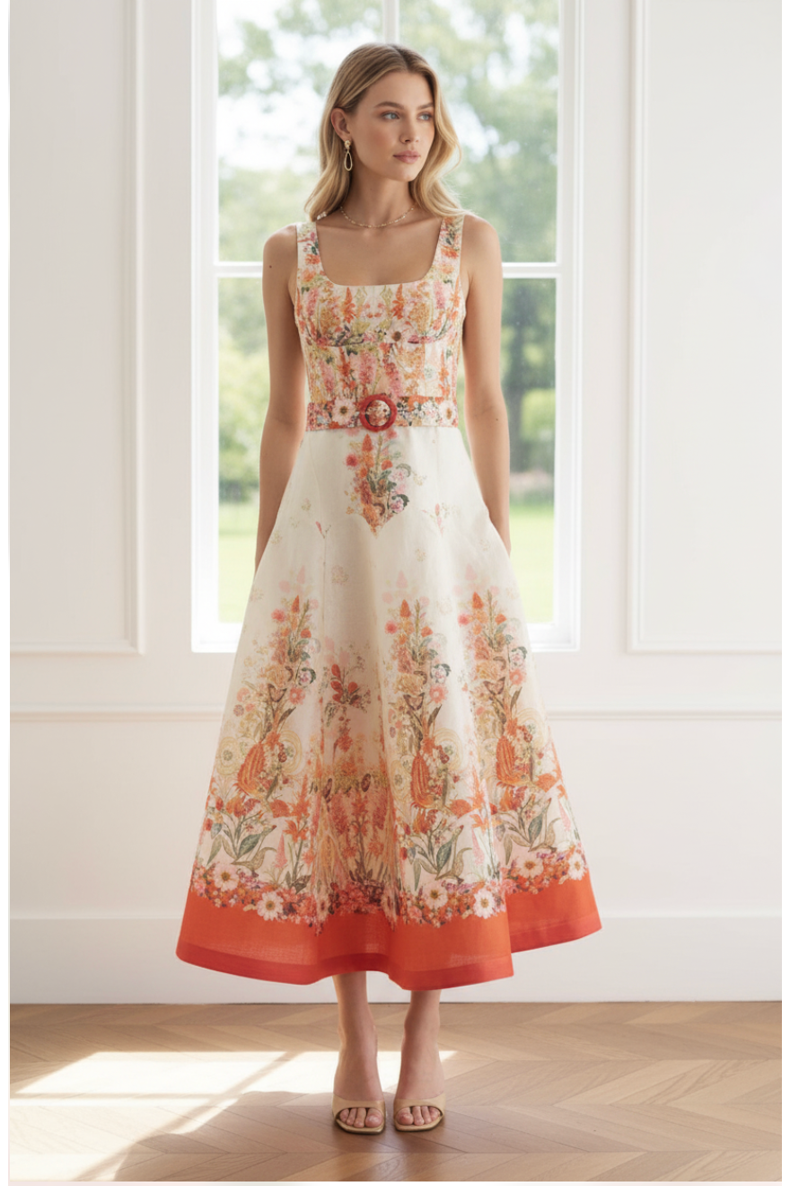 AQUA BLU | PHOEBE MIDI DRESS