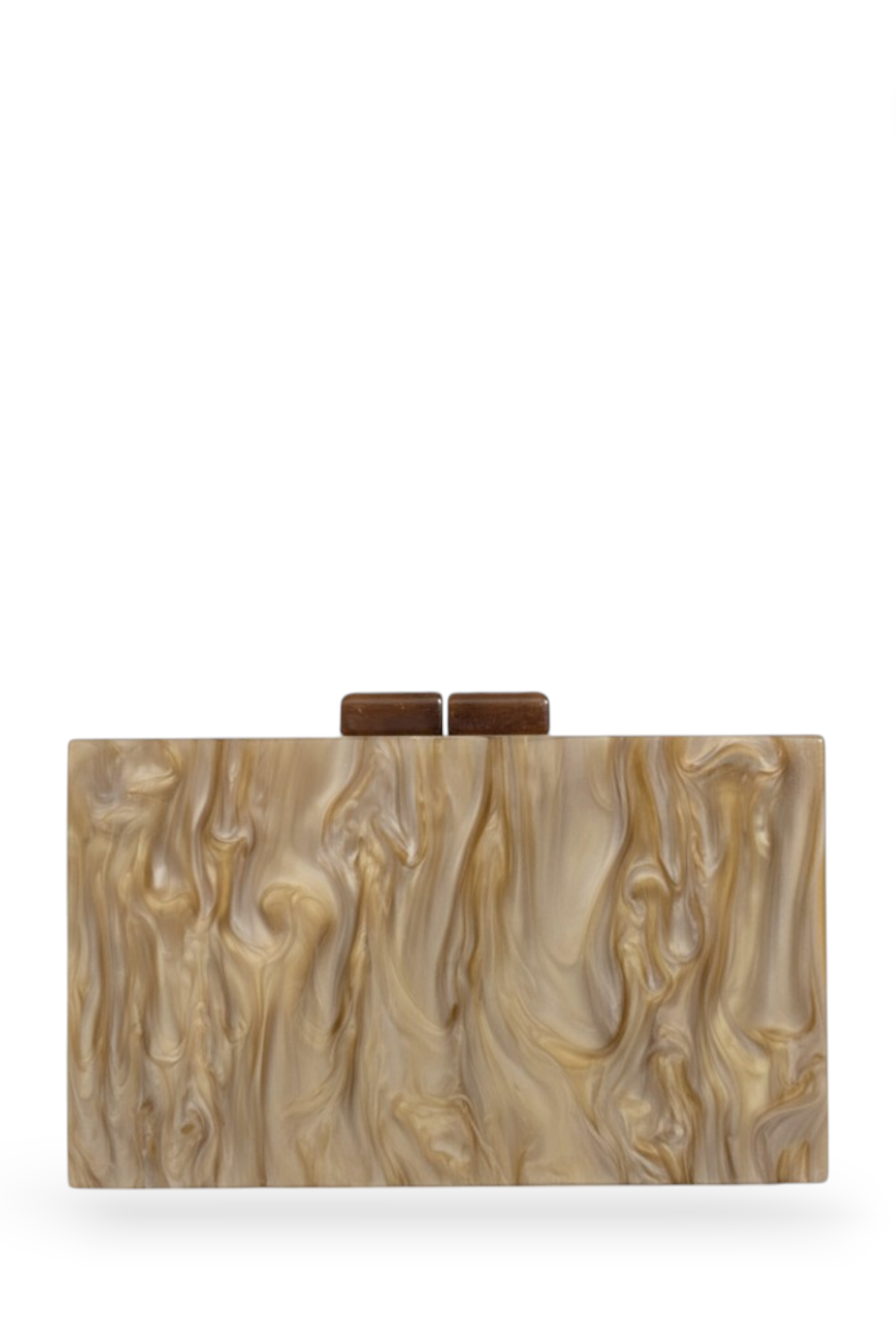 CARAMEL MARBLE CLUTCH BAG