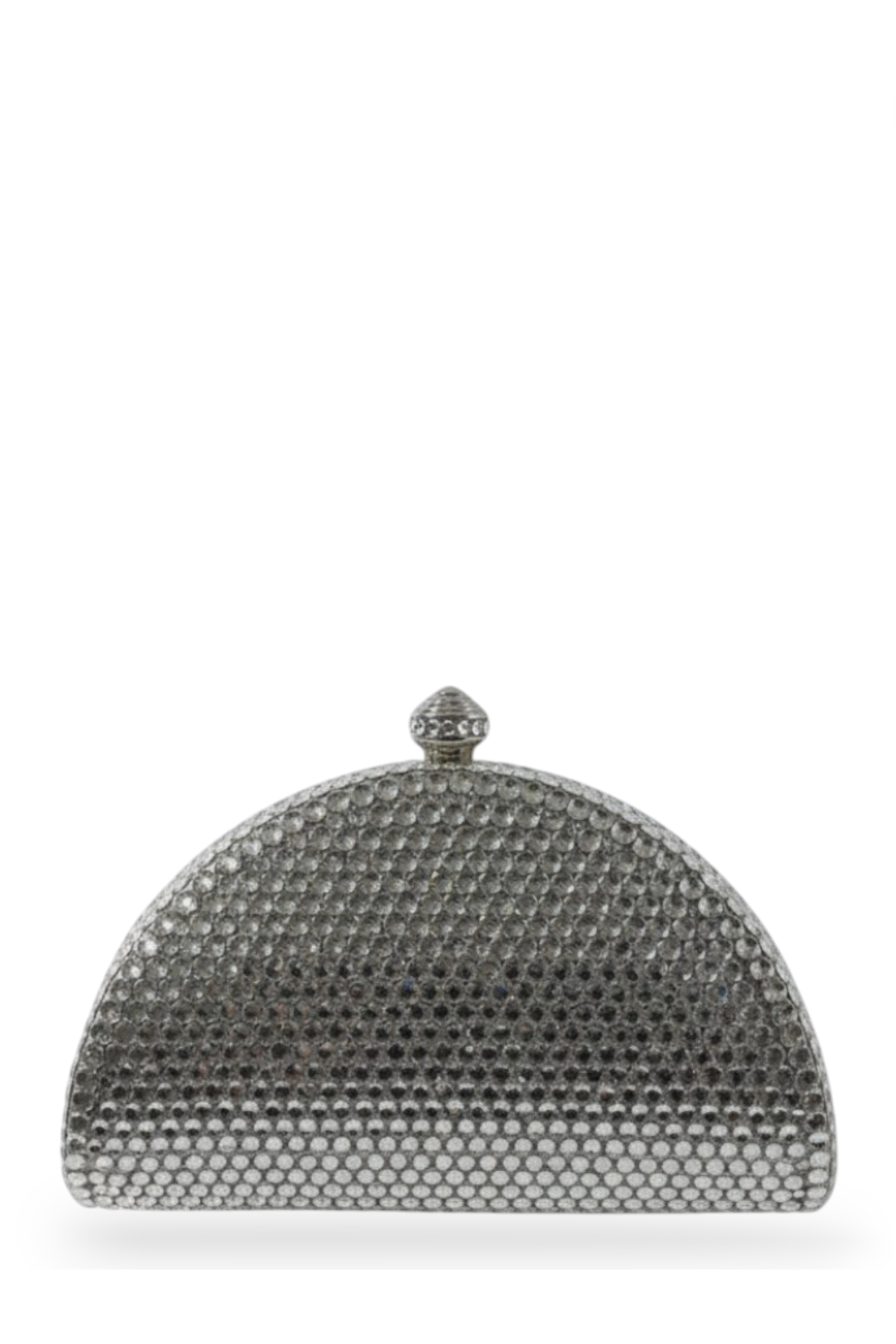 Half-Moon Silver/Grey Crystal Mini Clutch