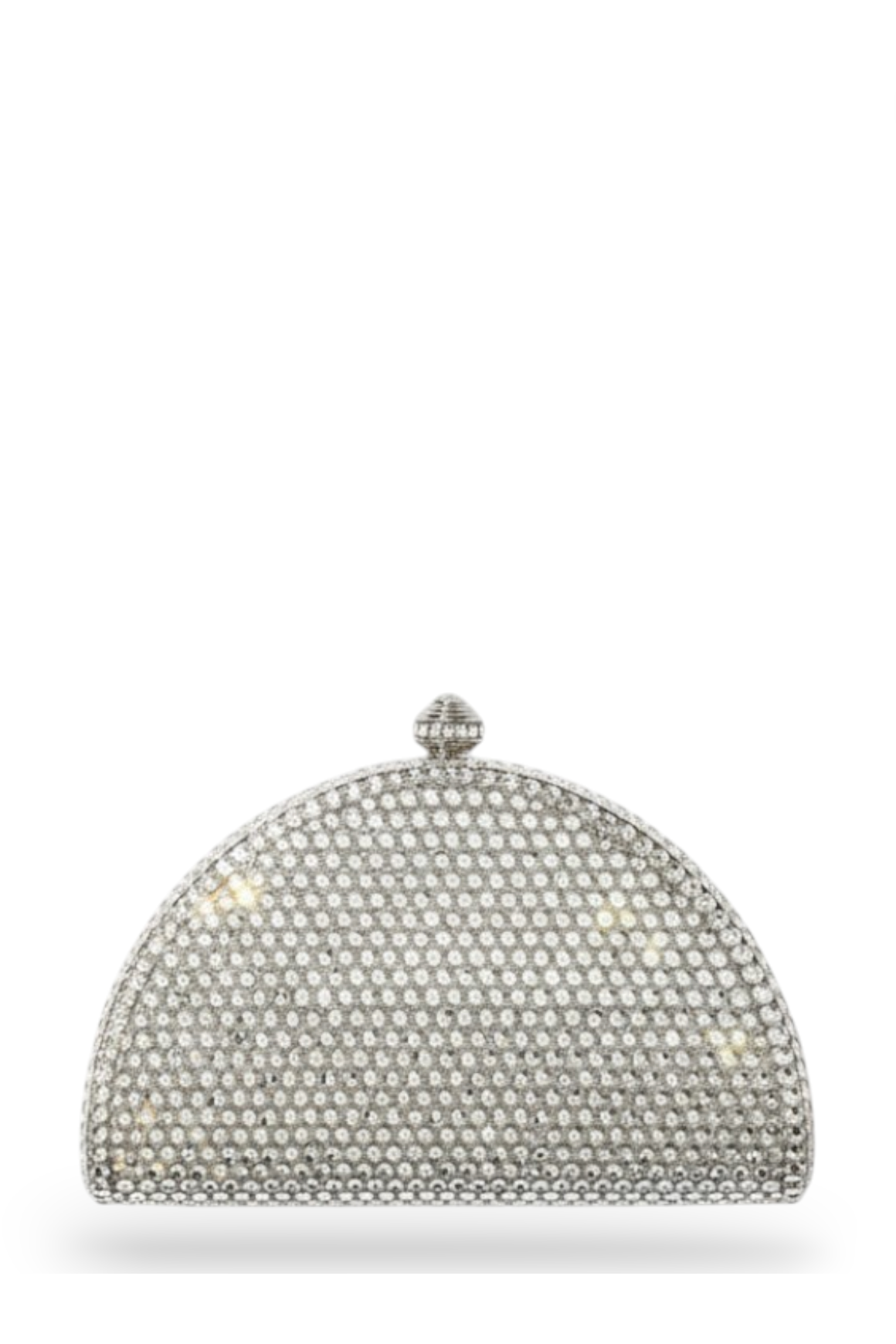 Half Moon Silver Crystal Mini Clutch