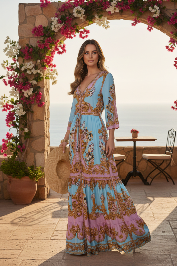 CZARINA | DUSK TILL DAWN DRAWSTRING MAXI DRESS