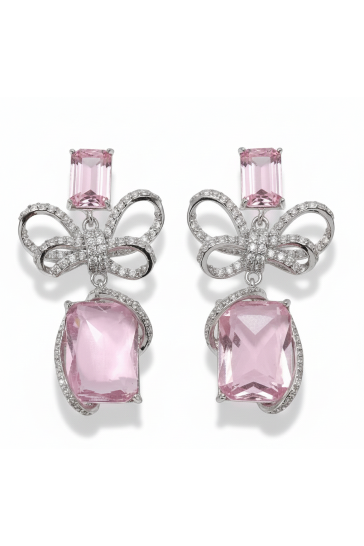 IMOGEN | CUBIC ZIRCONIA DROP EARRING - Pink